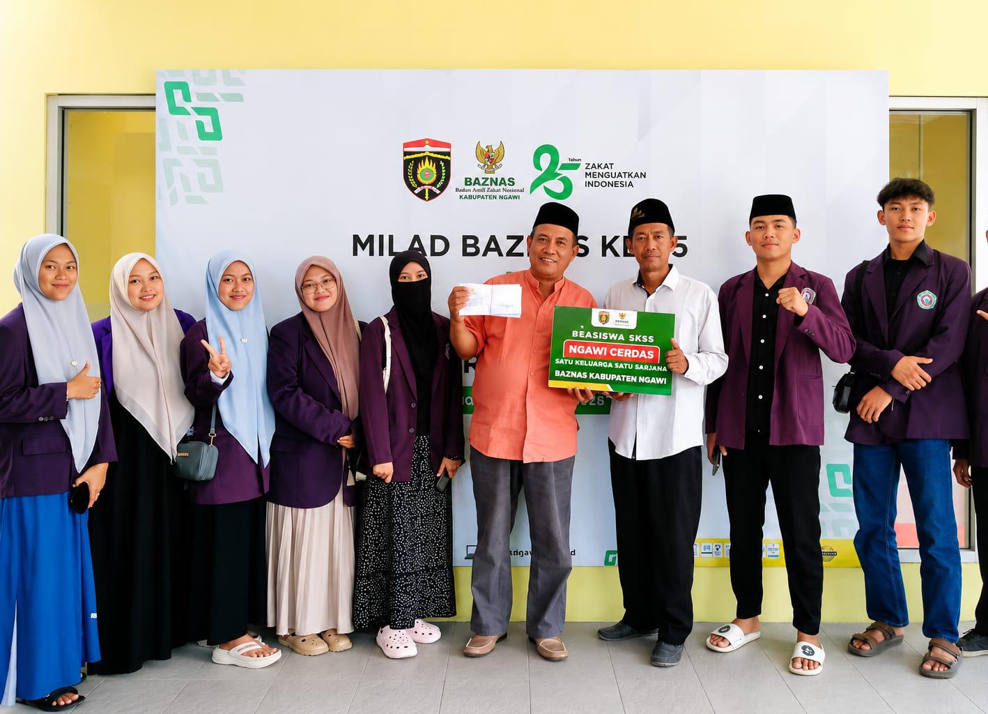 Penyerahan Beasiswa BAZNAS Kabupaten Ngawi kepada Mahasiswa STAIM Kendal Ngawi Semester Genap Tahun Akademik 2025/2026